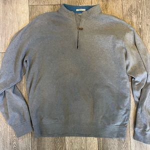 Peter Millar Sweater Mens XL Gray 1/4 Zip Pullover Casual Golf Knit